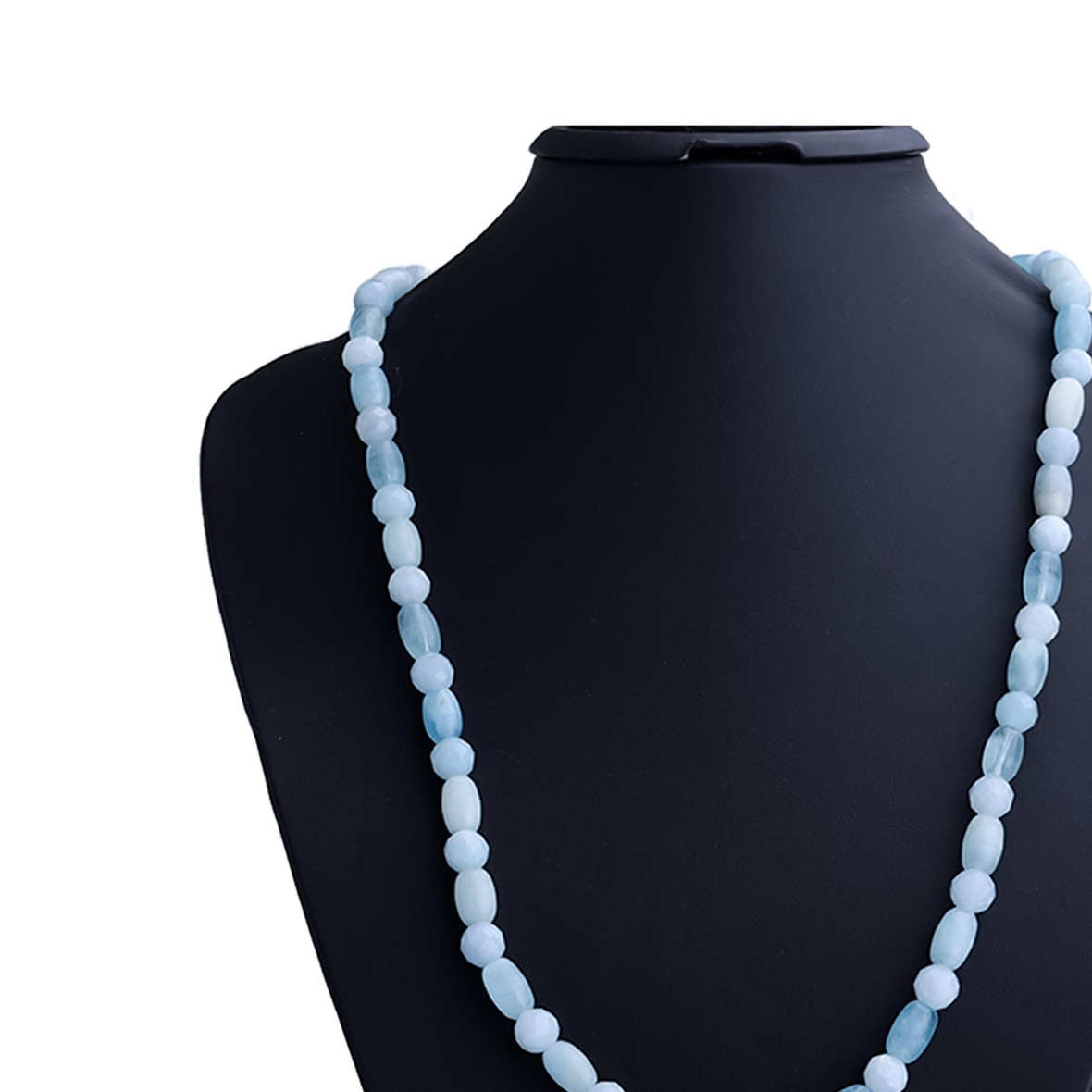 Gümüş Ara Taşlı Aquamarin Kolye