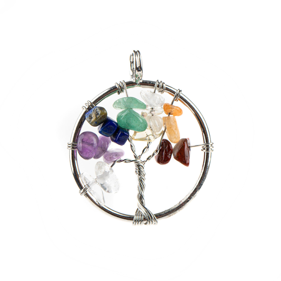 Hayat Ağacı Çakra Doğal Taş Kolye Ucu