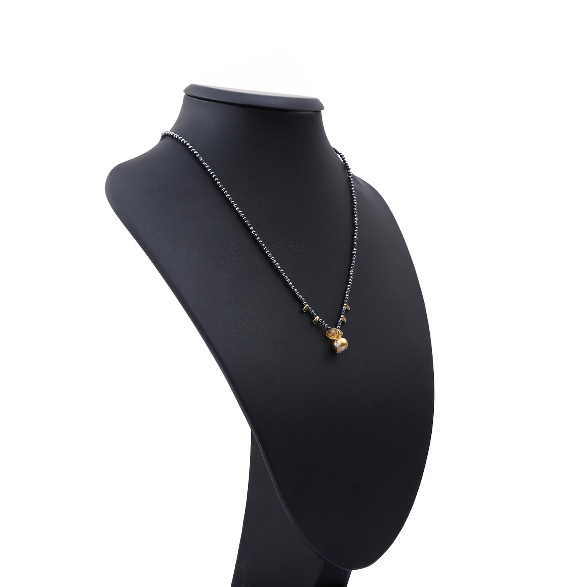 Hematit Parıltısı Doğal Taş Kolye