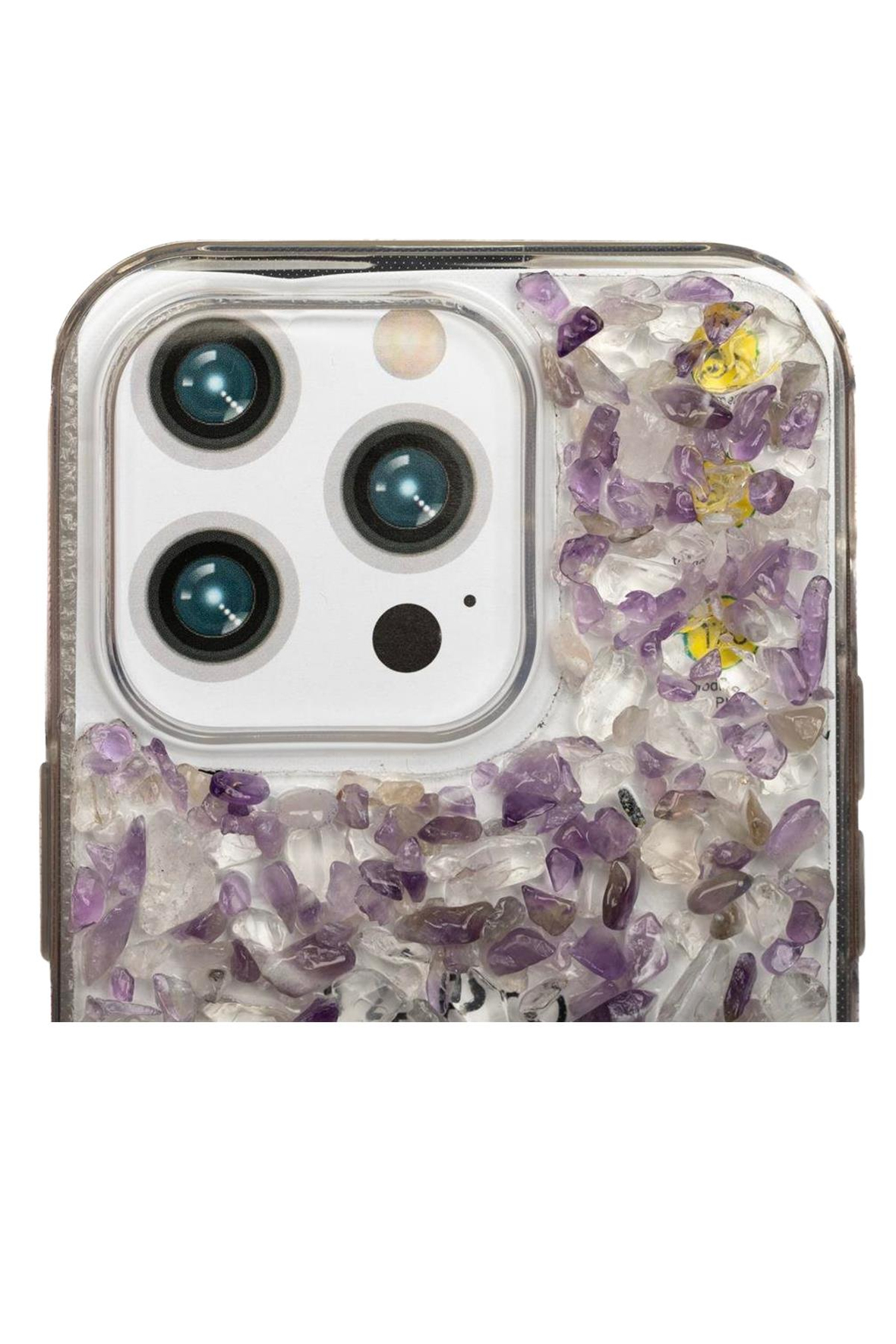 iPhone 13 Pro Ametist-Kristal Kuvars Telefon Kılıfı