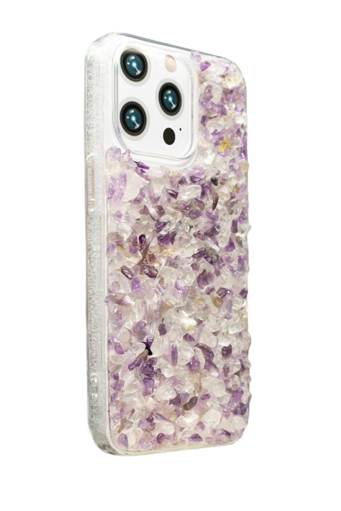 iPhone 13 Pro Ametist-Kristal Kuvars Telefon Kılıfı