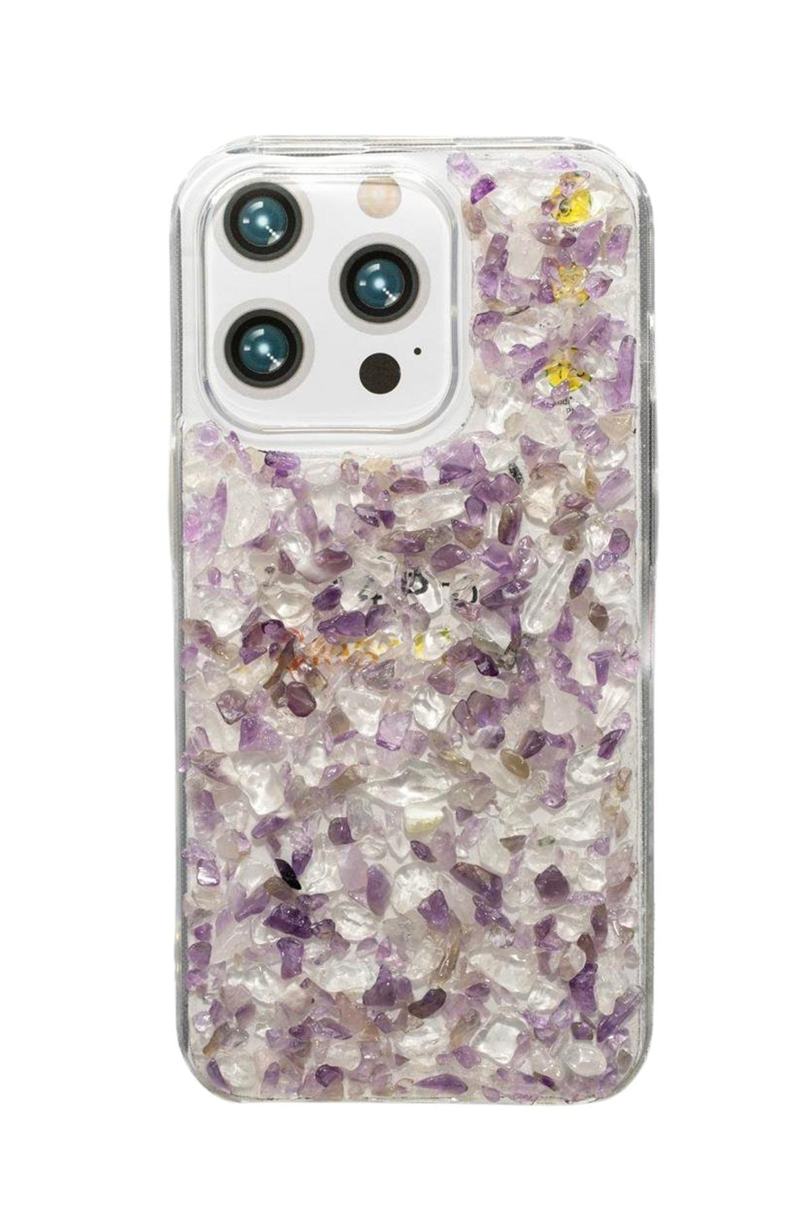 iPhone 14 Pro Ametist-Kristal Kuvars Telefon Kılıfı