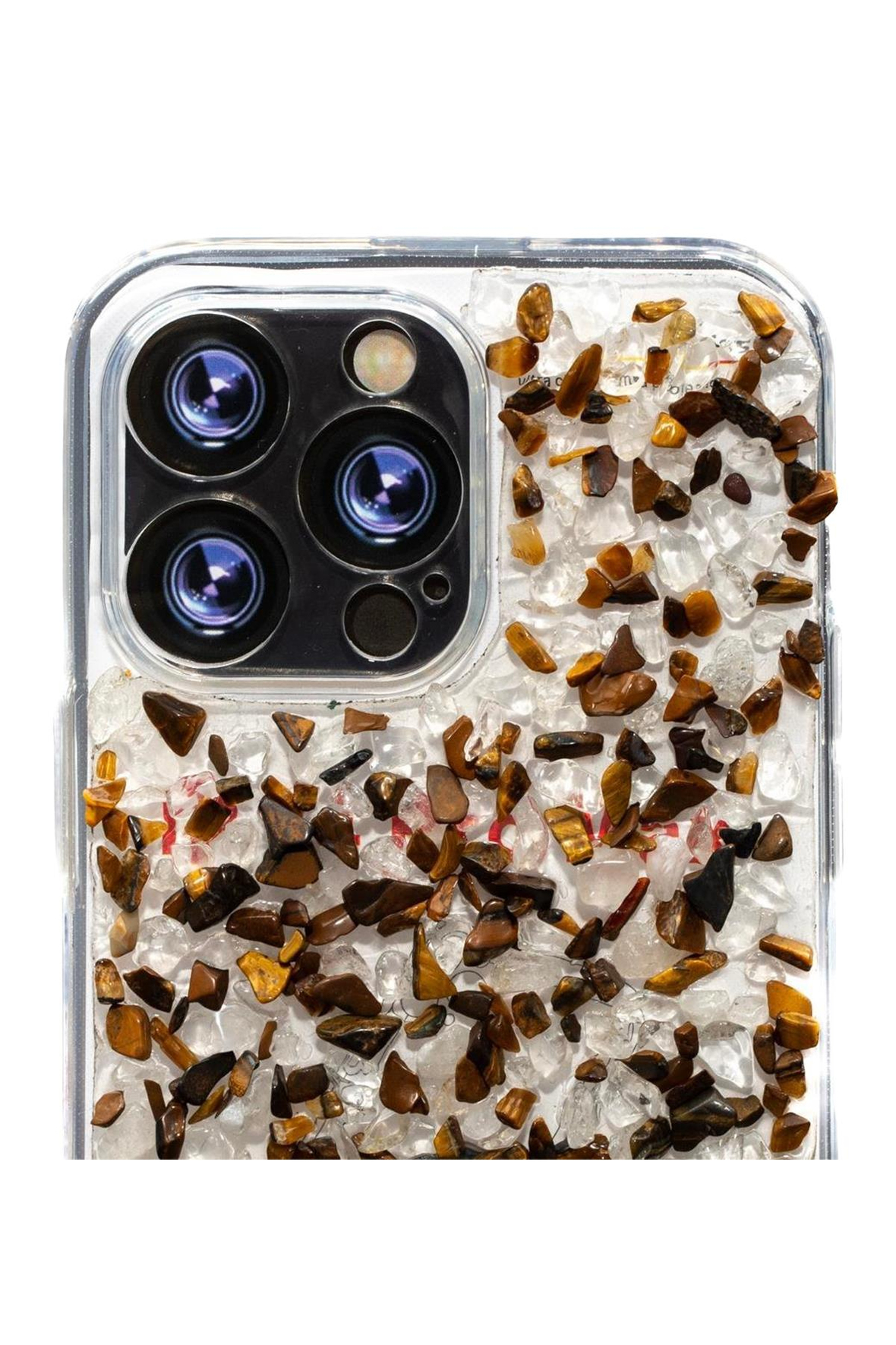 iPhone 14 Pro Max Kaplangözü-Kristal Kuvars Telefon Kılıfı