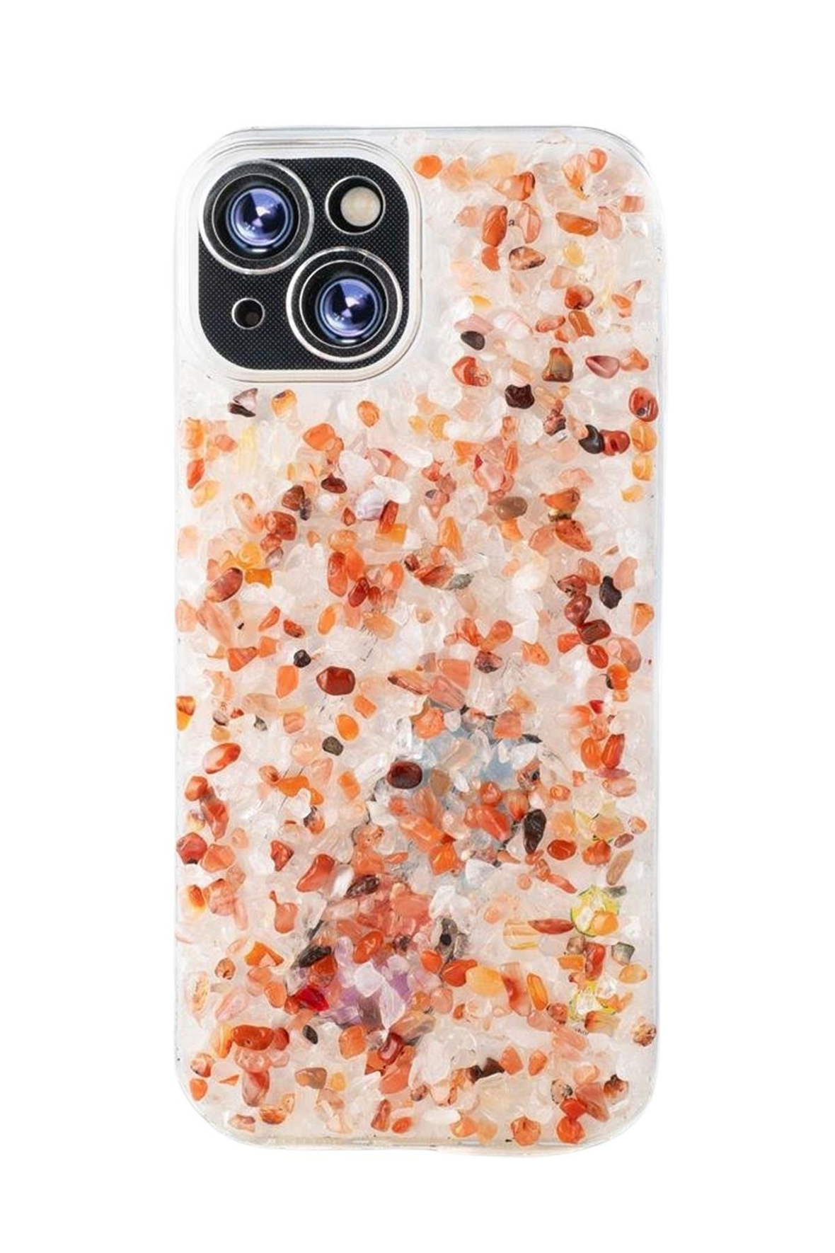 iPhone 15 Akik-Kristal Kuvars Telefon Kılıfı