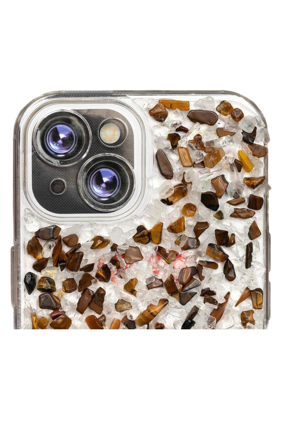 iPhone 15 Kaplangözü-Kristal Kuvars Telefon Kılıfı