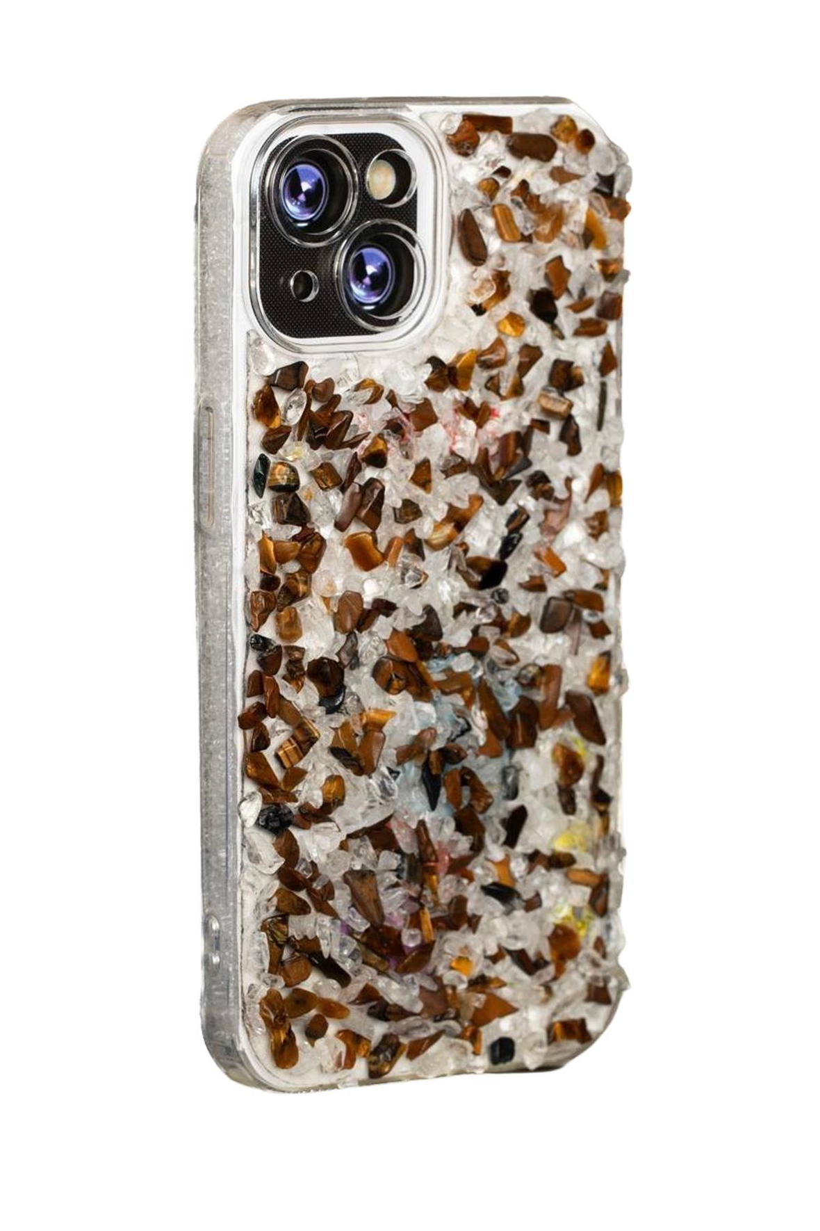 iPhone 15 Kaplangözü-Kristal Kuvars Telefon Kılıfı