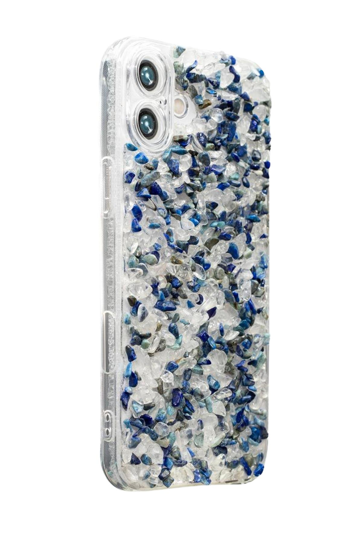 iPhone 16 Lapis Lazulli-Kristal Kuvars Telefon Kılıfı