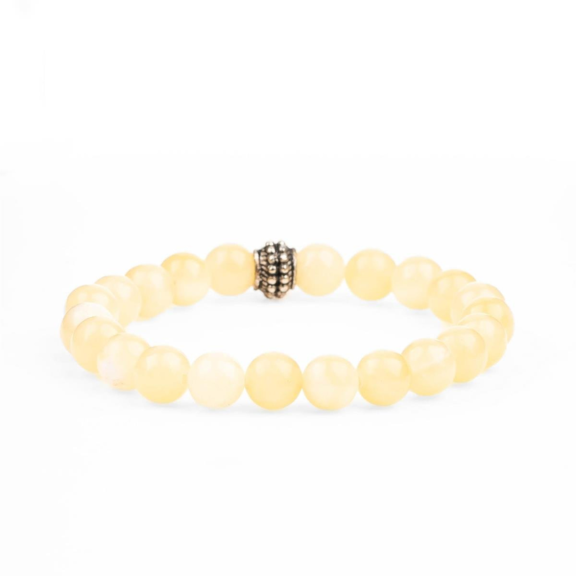 Kalsit Doğal Taş Bileklik (8mm Küre Kesim)