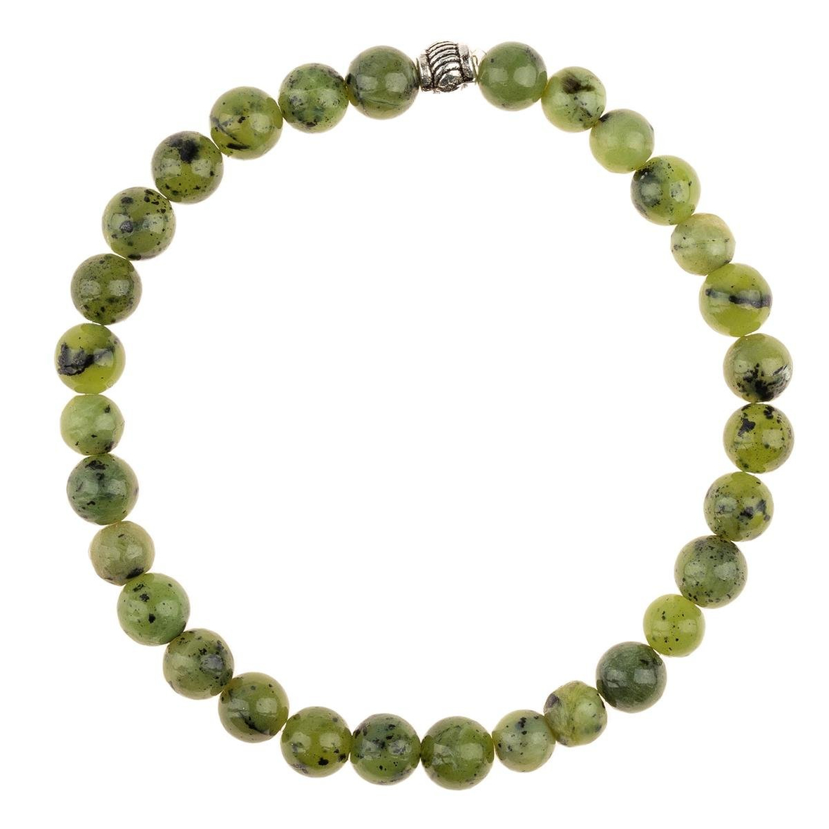 Kanada Yeşim Doğal Taş Bileklik 6mm Küre Kesim