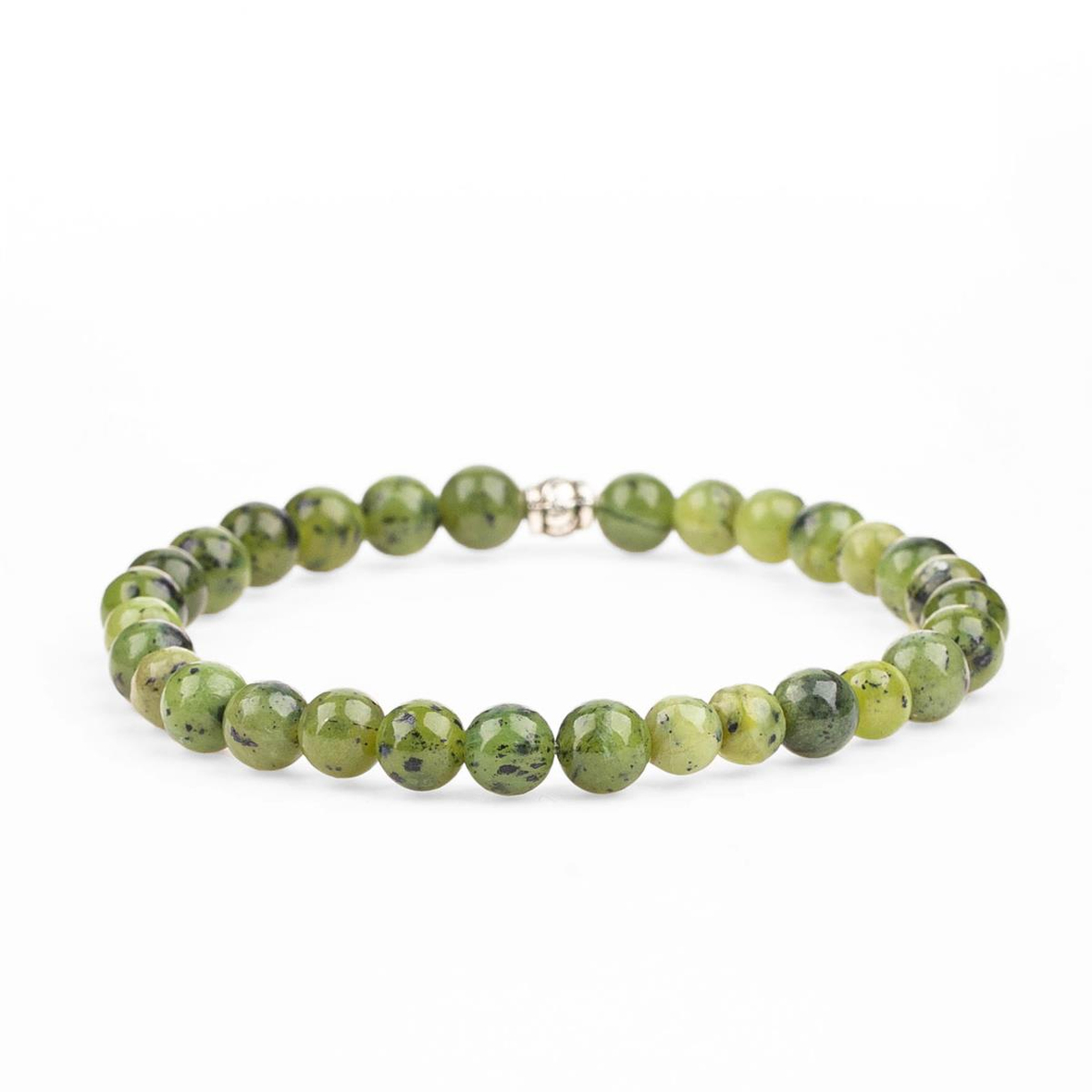 Kanada Yeşim Doğal Taş Bileklik 6mm Küre Kesim