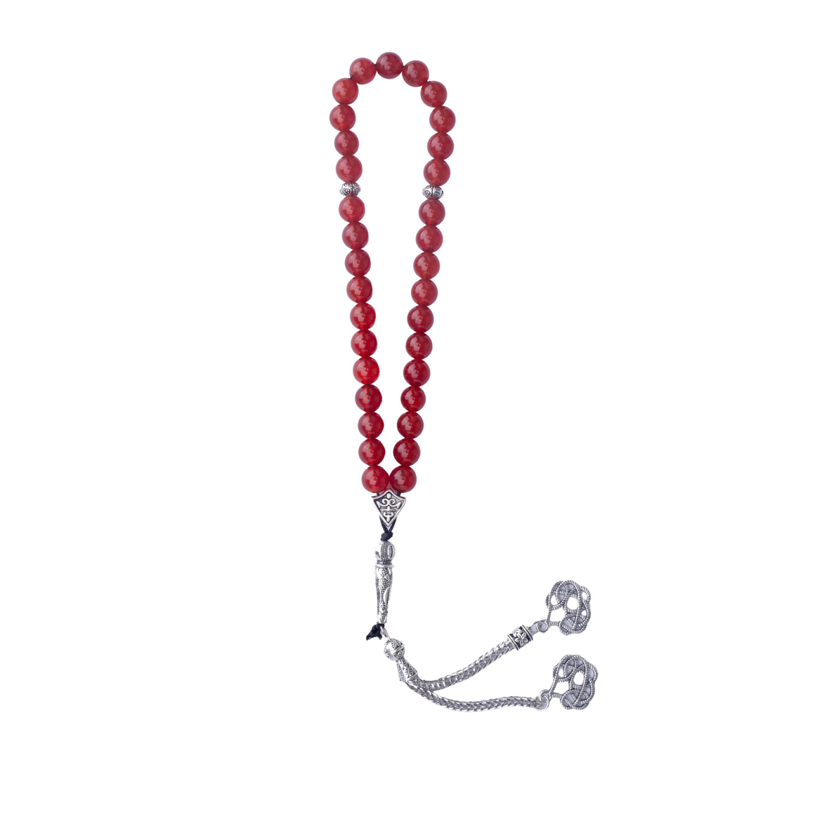 Kızıl Akik Doğal Taş Tesbih 33'Lü