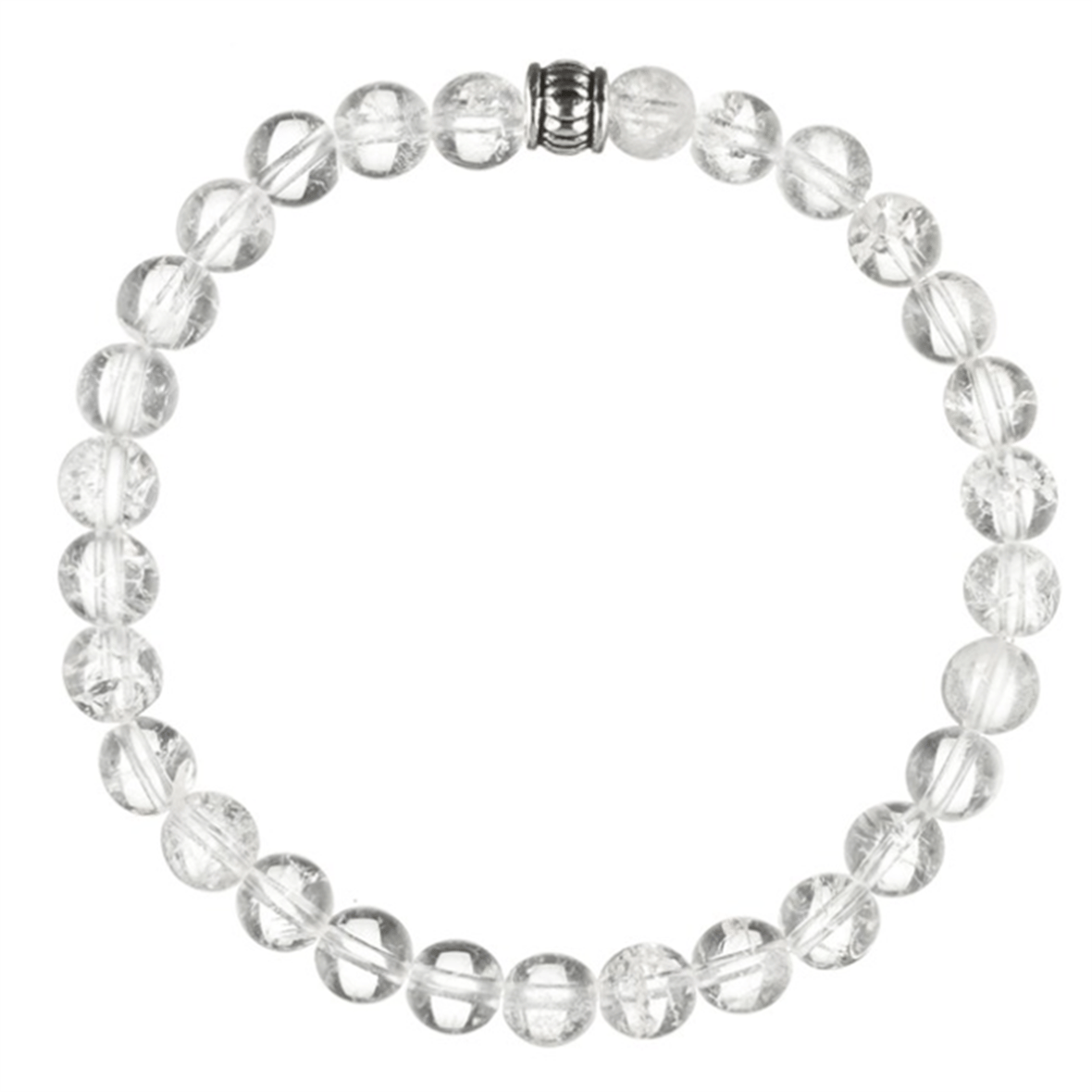 Kristal Kuvars Doğal Taş Bileklik (6mm Küre Kesim)