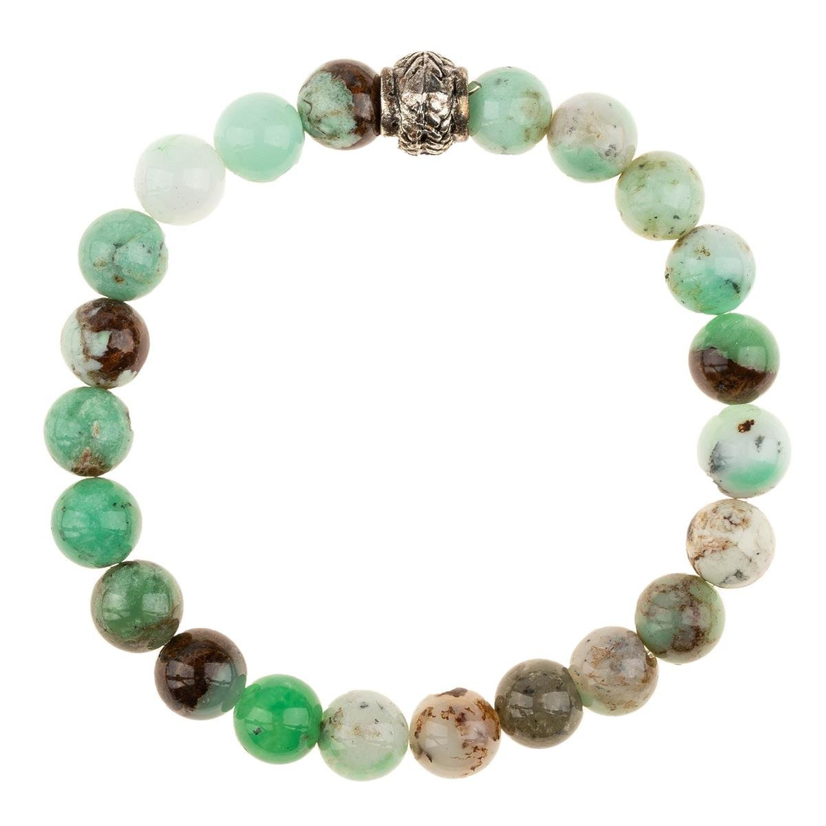 Krizopraz Doğal Taş Bileklik (8mm Küre Kesim)