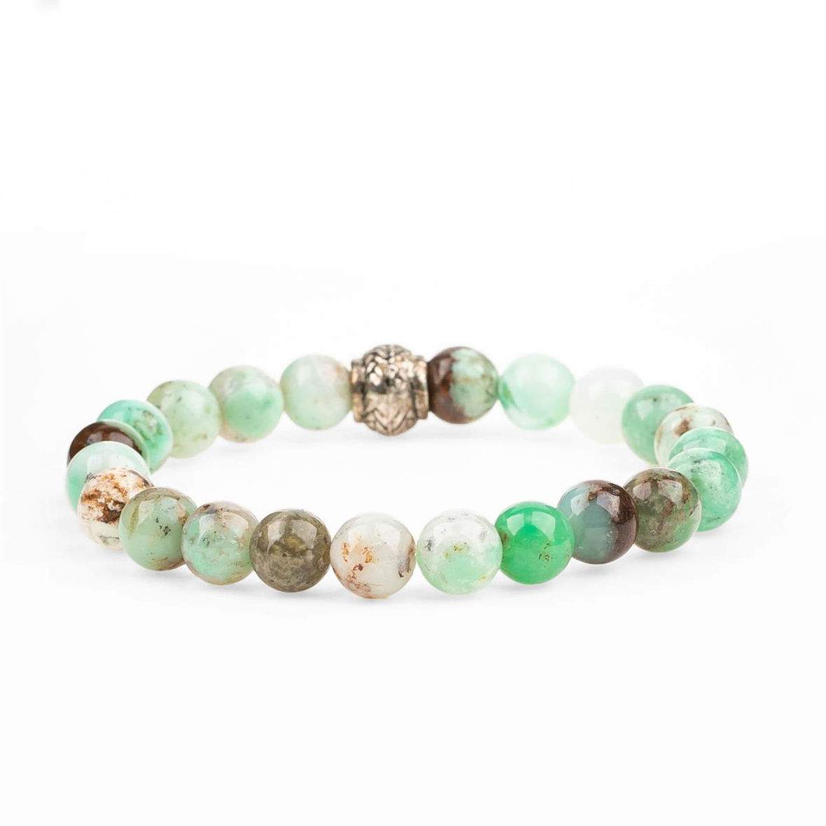 Krizopraz Doğal Taş Bileklik (8mm Küre Kesim)