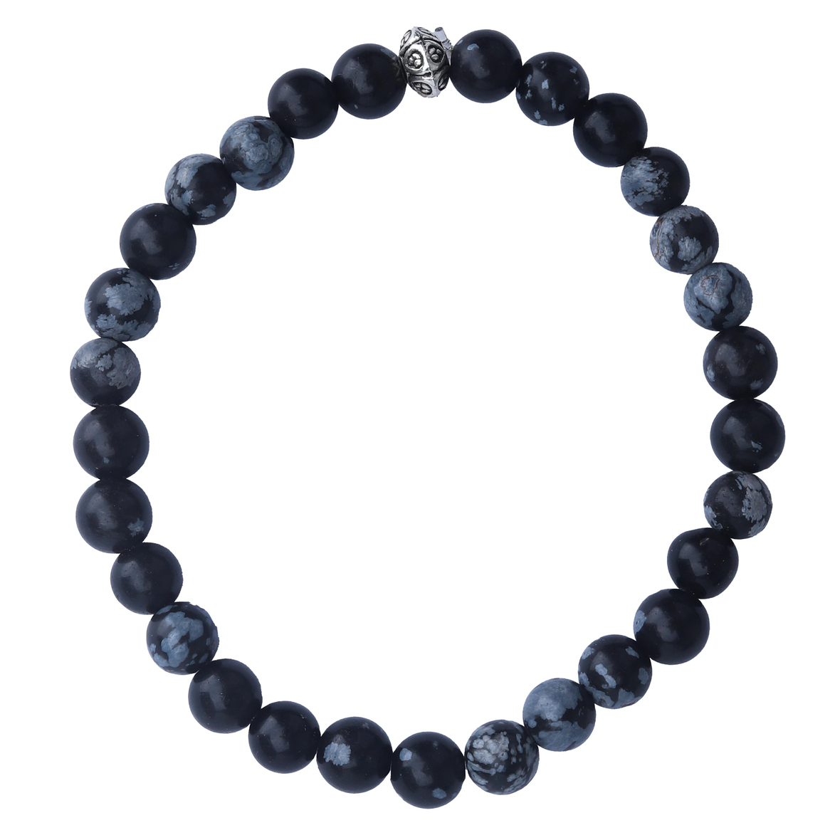 Obsidyen Doğal Taş Bileklik 6mm Küre Kesim