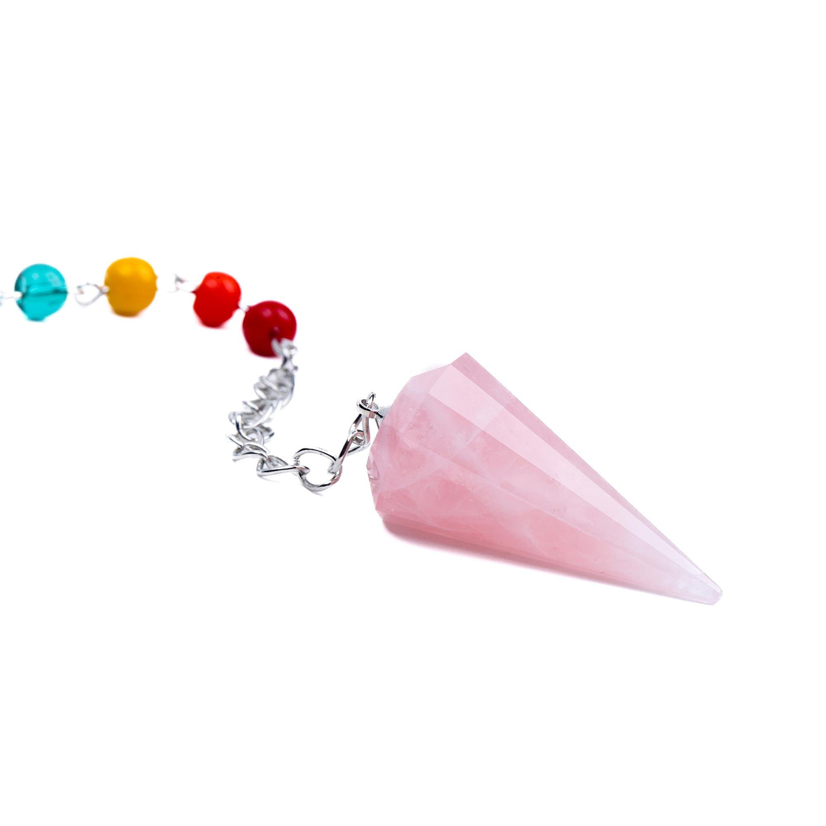 Pembe Kuvars Doğal Taş Çakra Pandül Büyük