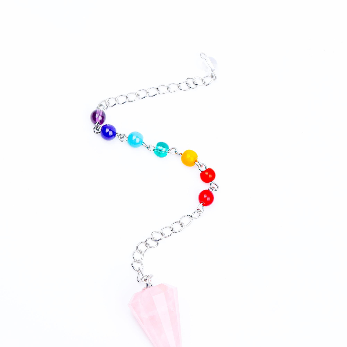 Pembe Kuvars Doğal Taş Çakra Pandül Büyük