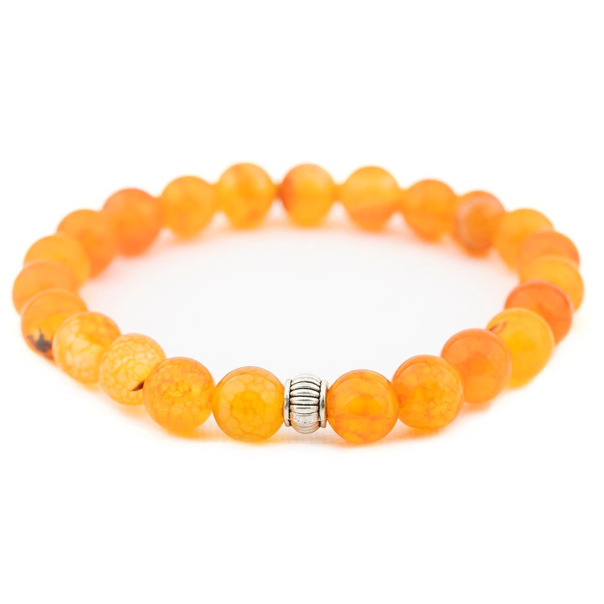 Sarı Akik Doğal Taş Bileklik (8mm Küre Kesim)