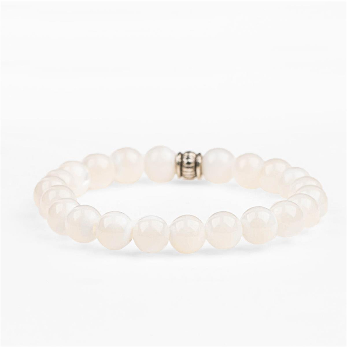 Sedef Doğal Taş Bileklik (8mm Küre Kesim)