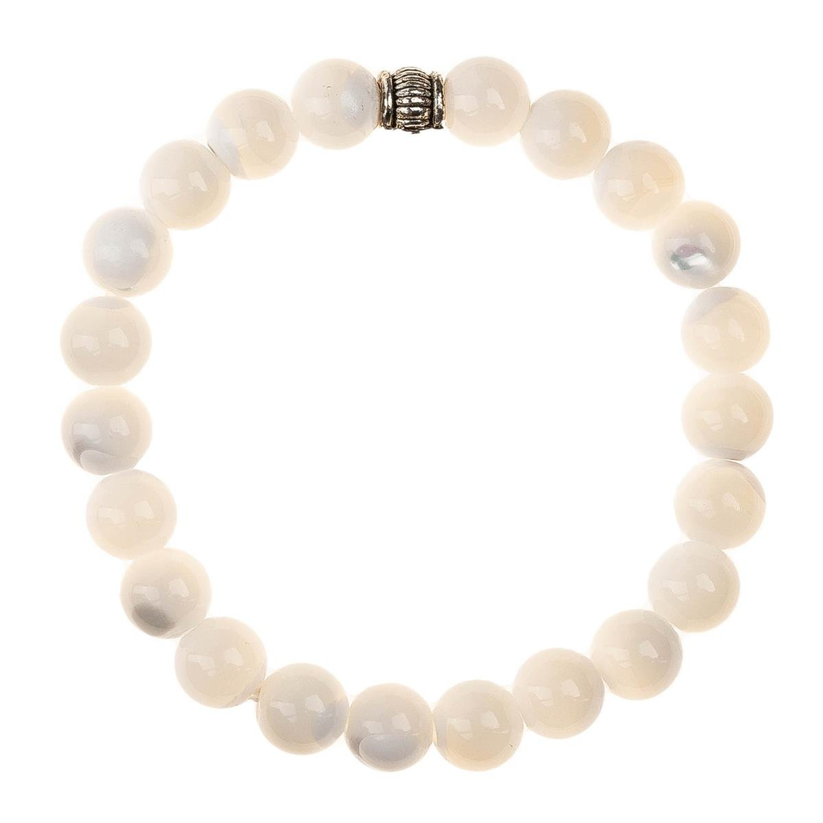 Sedef Doğal Taş Bileklik (8mm Küre Kesim)