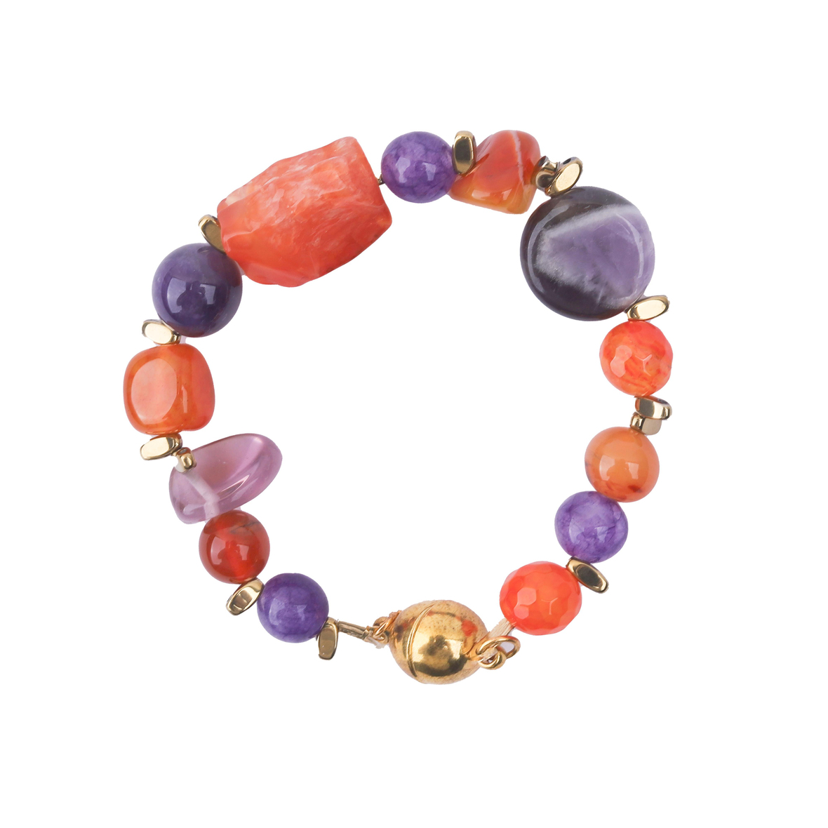 Şifa Taşlarının Dengesi Akik Ametist Ametrin Doğal Taş Bileklik