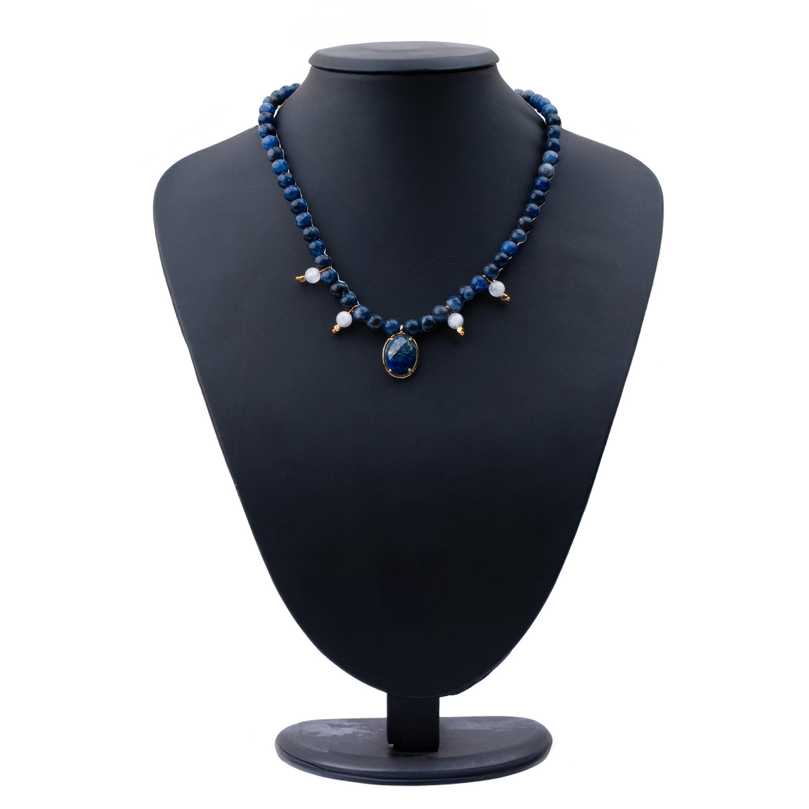 Sodalit Gücü ve Selenit Saflığı Doğal Taş Kolye