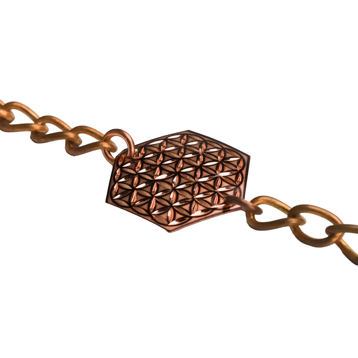 Yaşam Çiçeği Bakır Bileklik ( Altıgen )