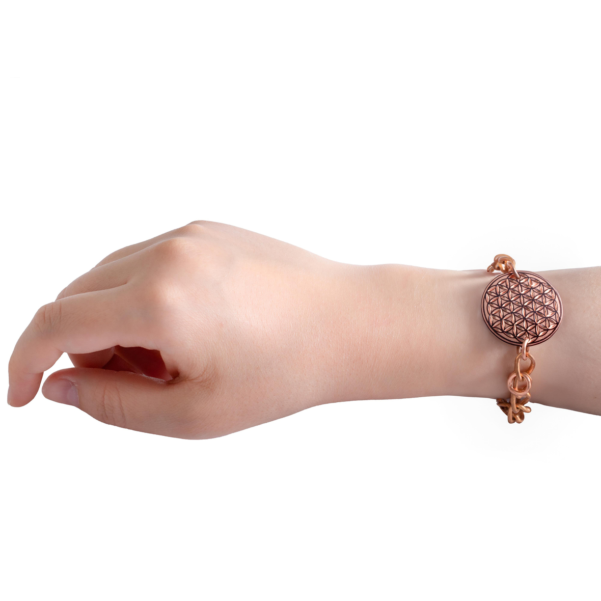 Yaşam Çiçeği Bakır Bileklik ( Yuvarlak )