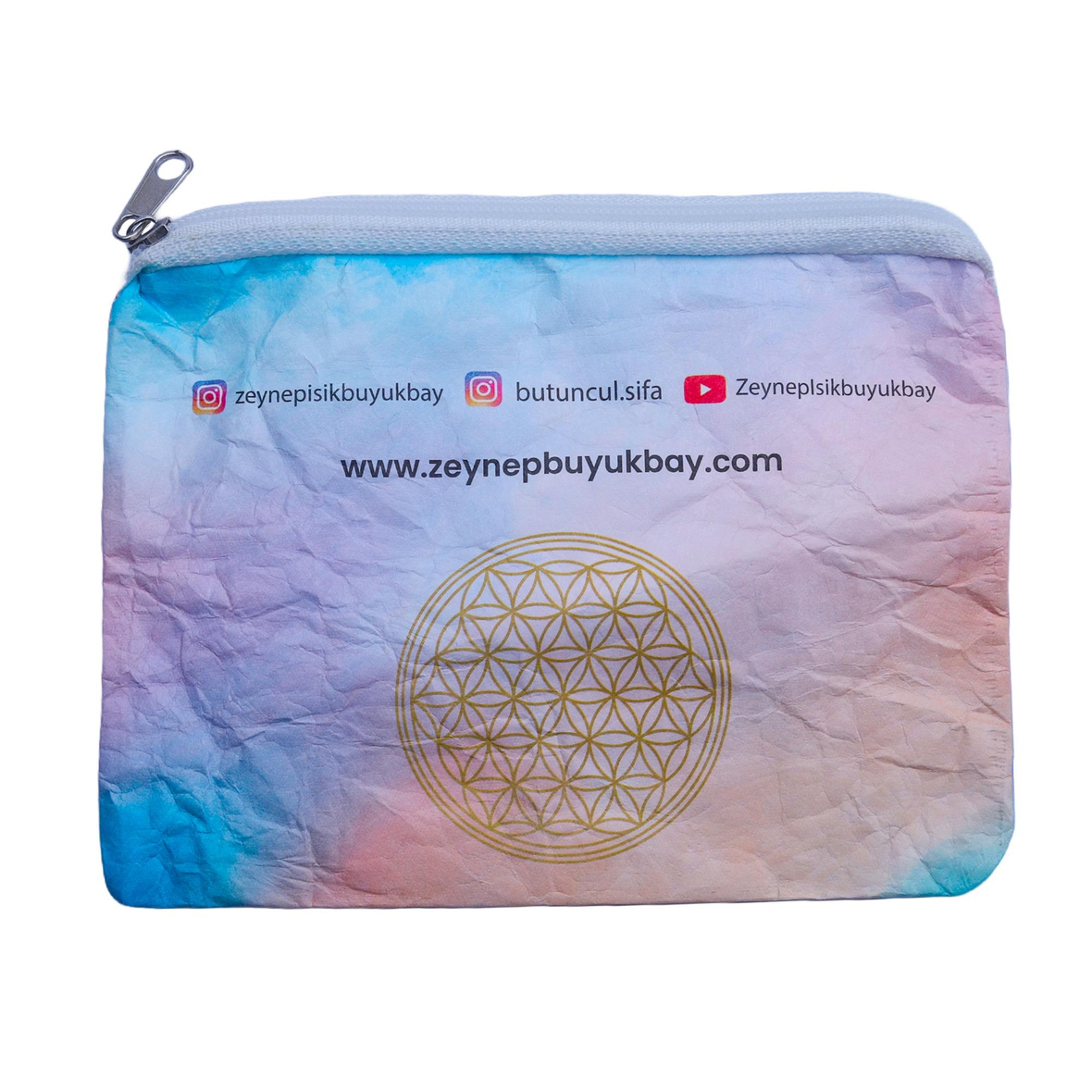 Yaşam Çiçeği Desenli Geri Dönüşümlü, Yırtılmaz Ve Su Geçirmez - Cüzdan 1