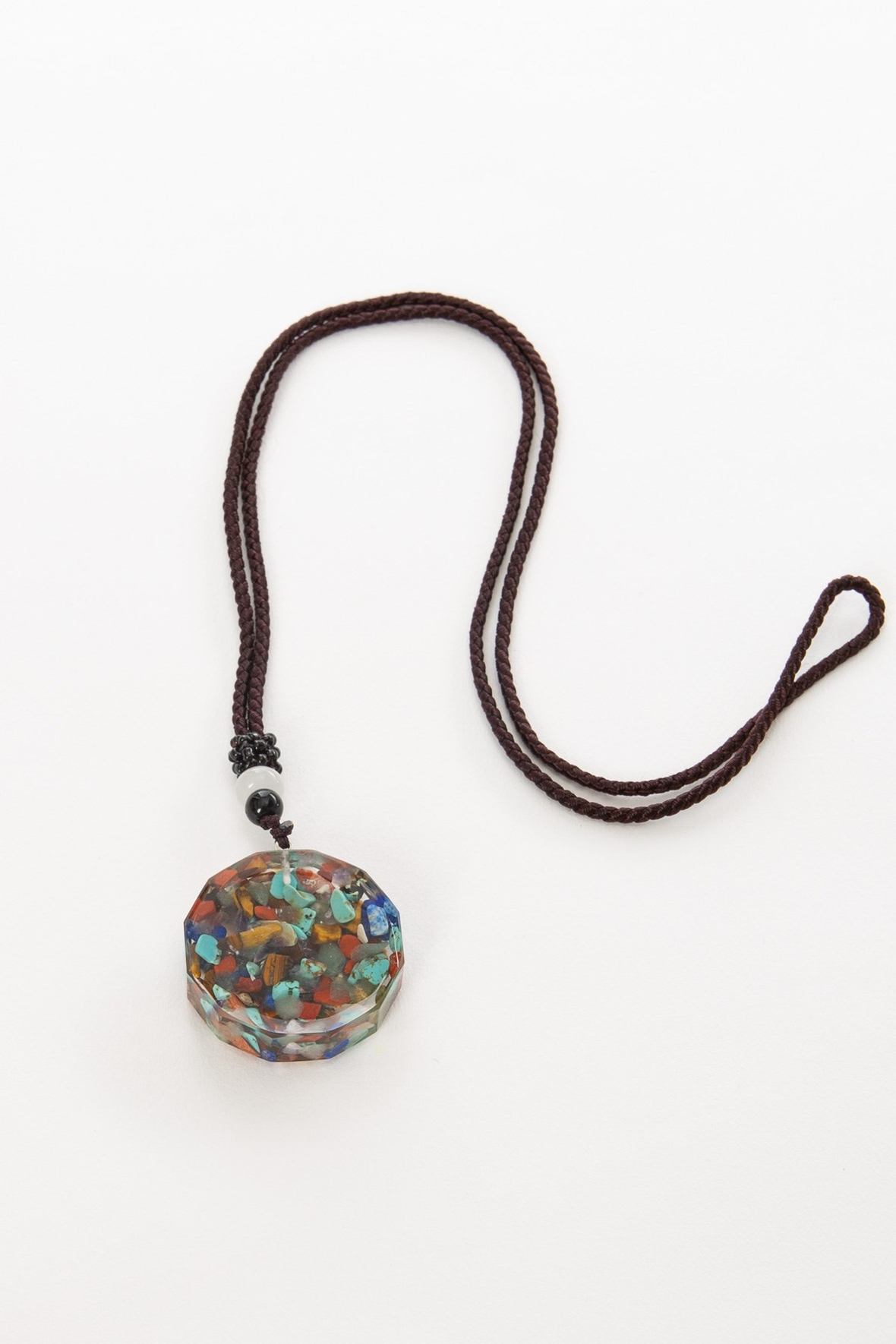 Yaşam Çiçeği Organit Çakra Doğal Taş Kolye