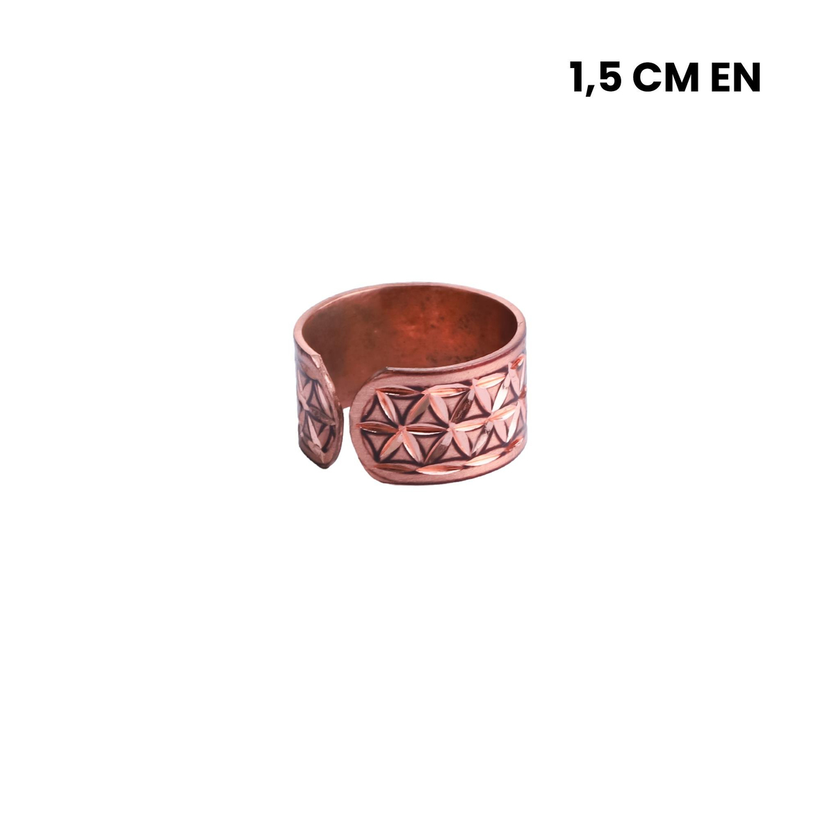 Yaşam Çiçekli Parlak Yüzük Kalın