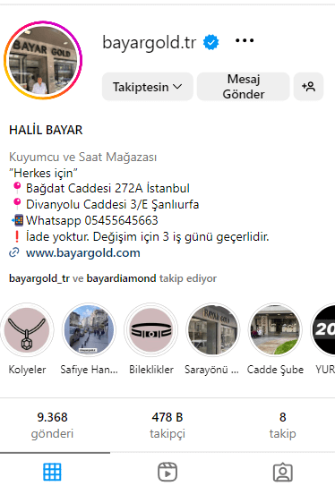 Bayar Gold Instagram