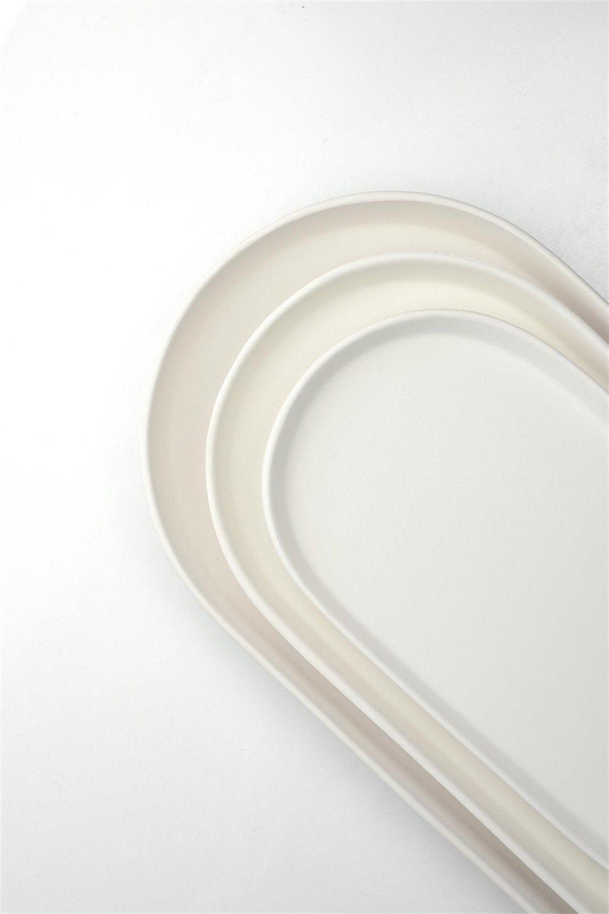Dik Kenarlı Oval Tabak | Seramik Bisküvi