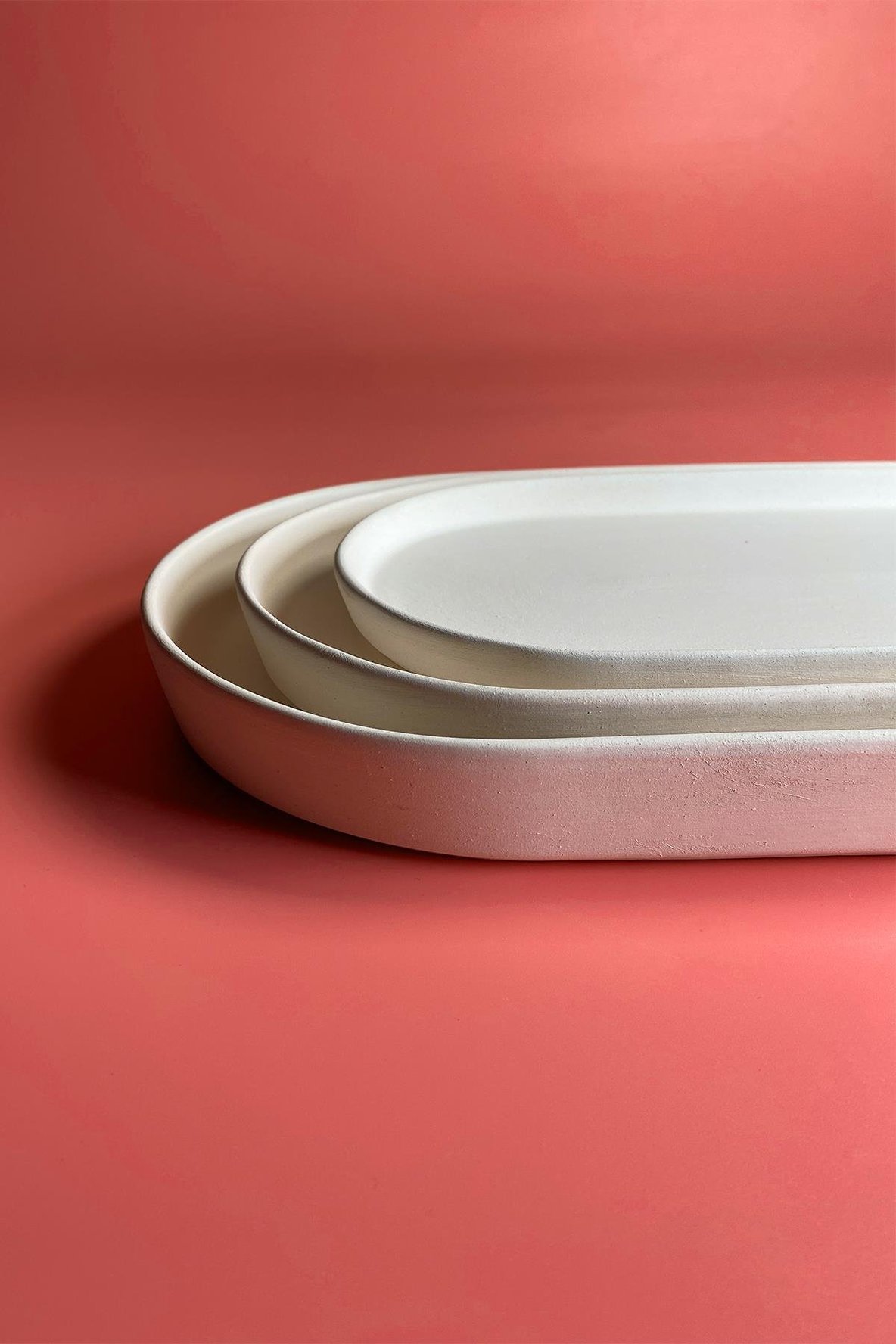 Dik Kenarlı Oval Tabak - Seramik Bisküvi