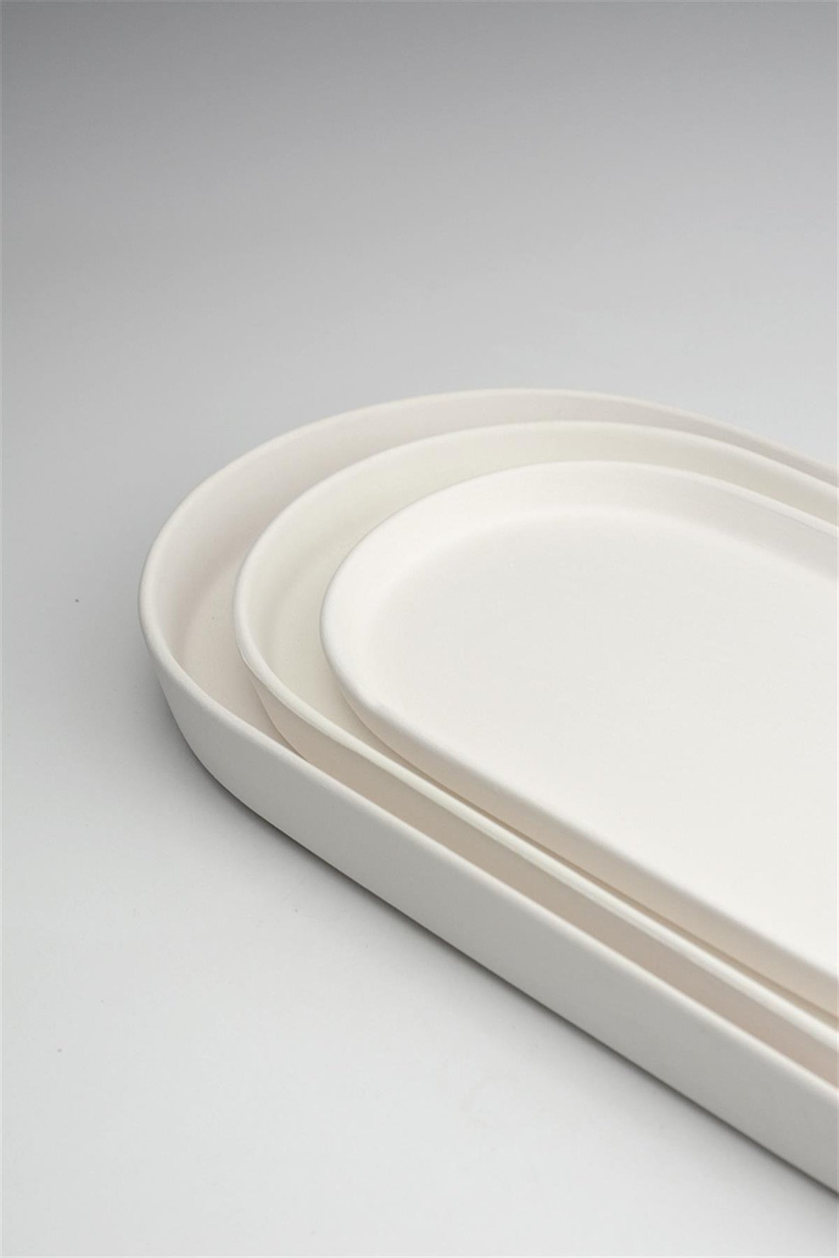 Dik Kenarlı Oval Tabak | Seramik Bisküvi