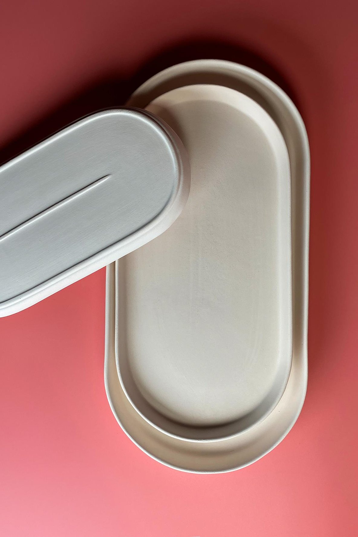 Dik Kenarlı Oval Tabak - Seramik Bisküvi