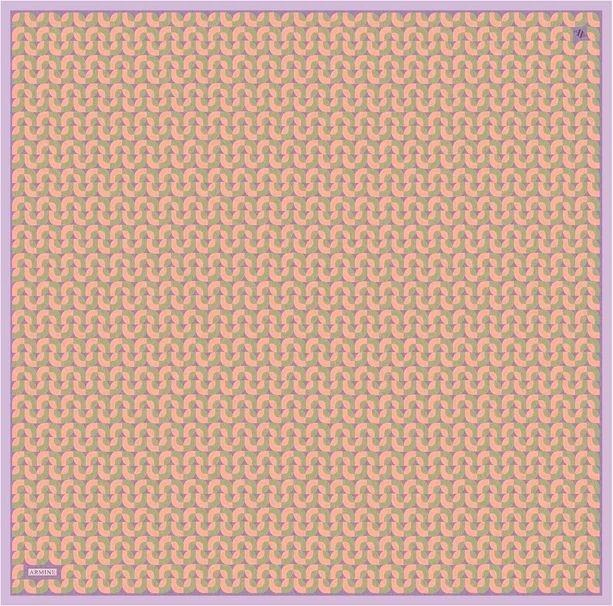 Armine Desenli Saf İpek Twill Eşarp 9321--33