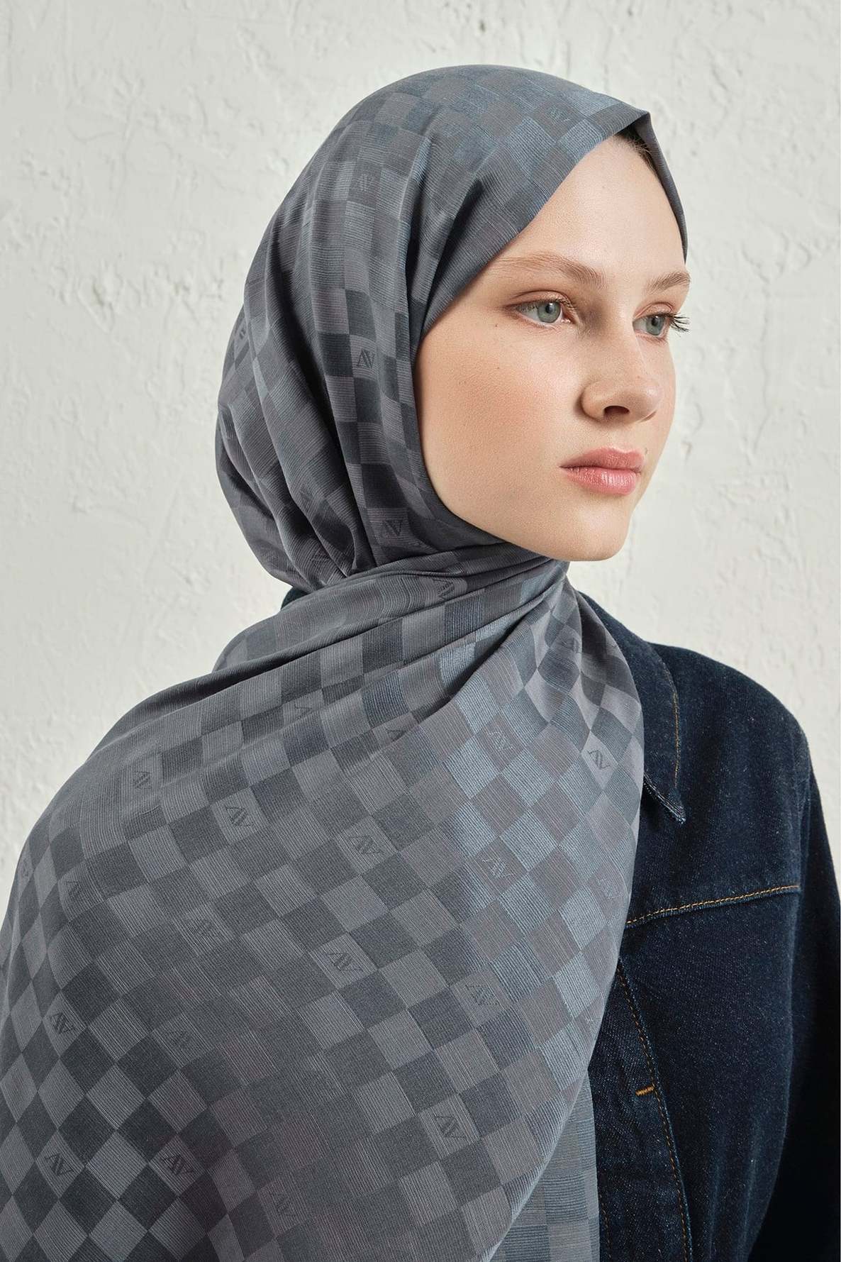 Armine Elegance İpek Pamuk Dama Şal 19