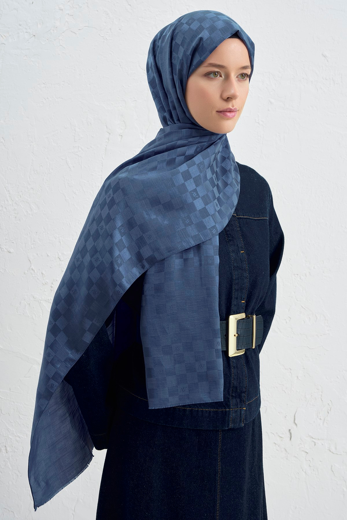 Armine Elegance İpek Pamuk Dama Şal 35