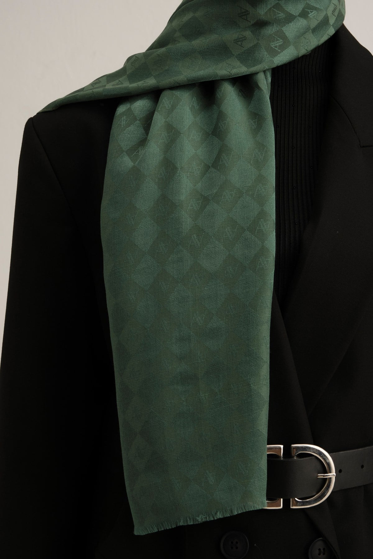 Armine Elegance İpek Pamuk Kare Monogram Şal 10703