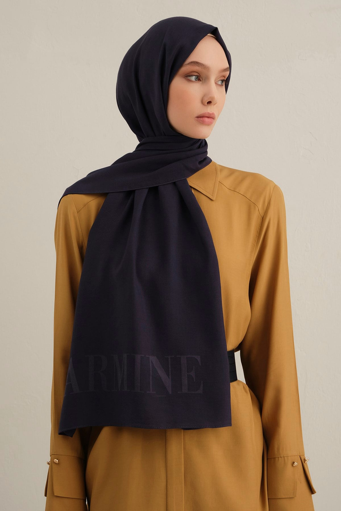 Armine Logo Drop Pamuk İpek Şal 02
