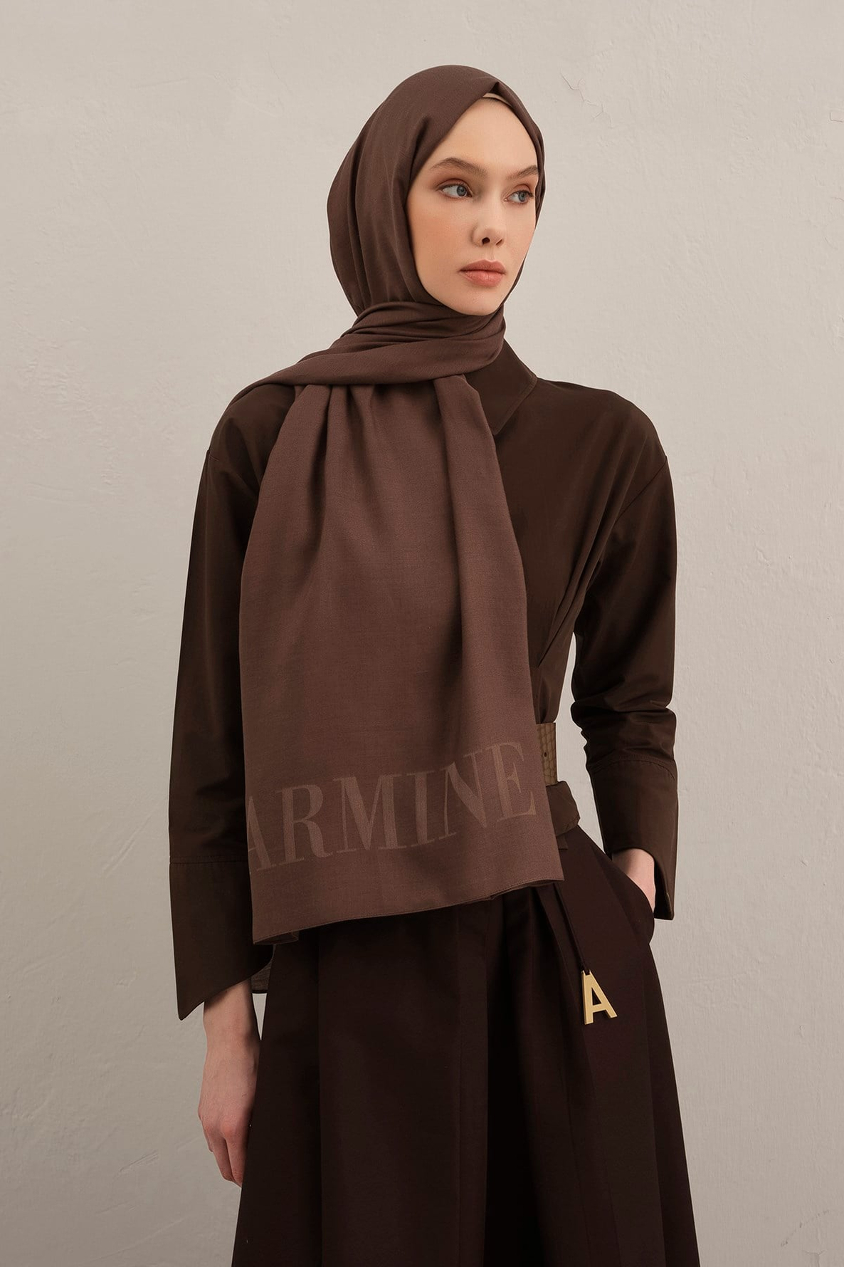 Armine Logo Drop Pamuk İpek Şal 11