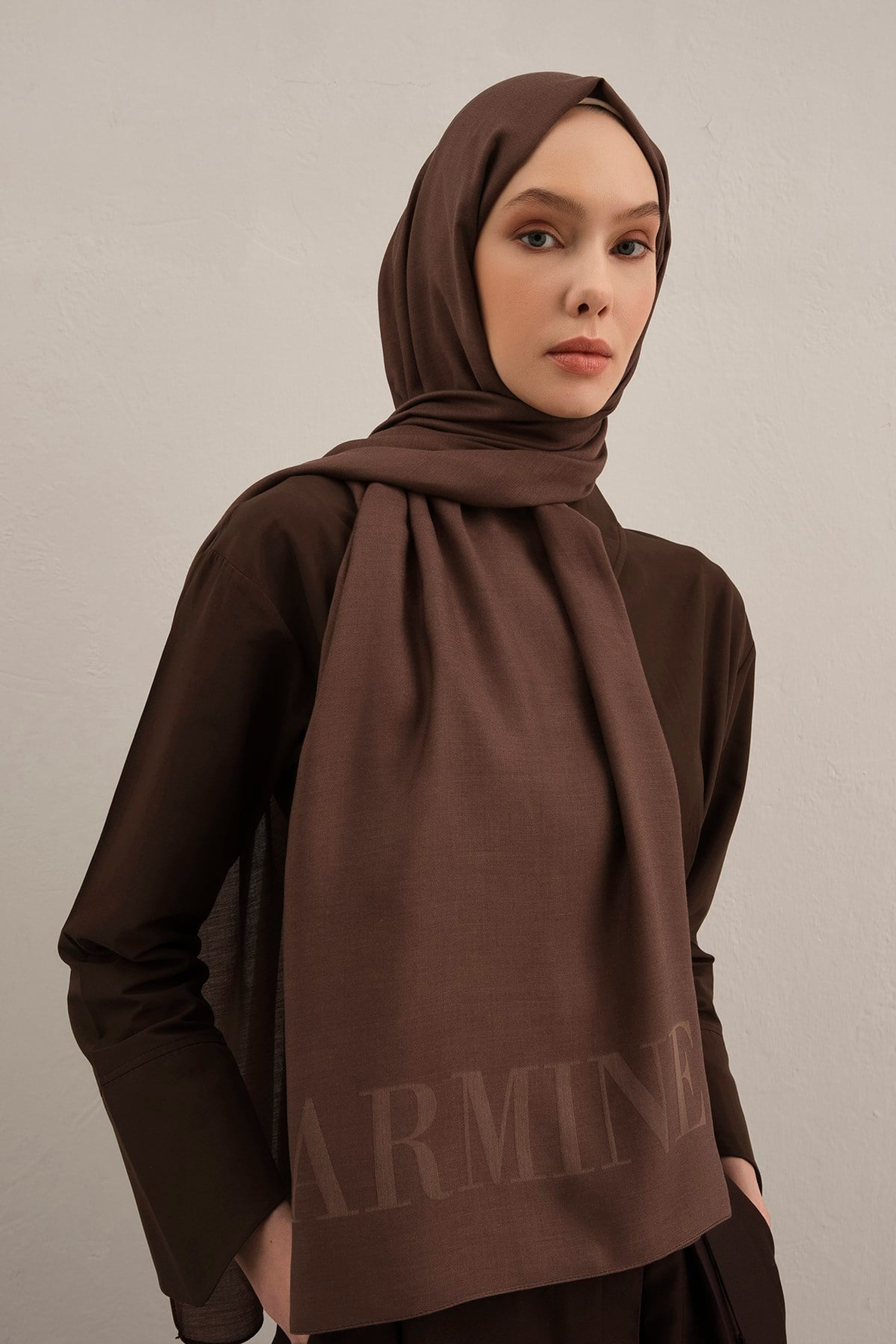 Armine Logo Drop Pamuk İpek Şal 11