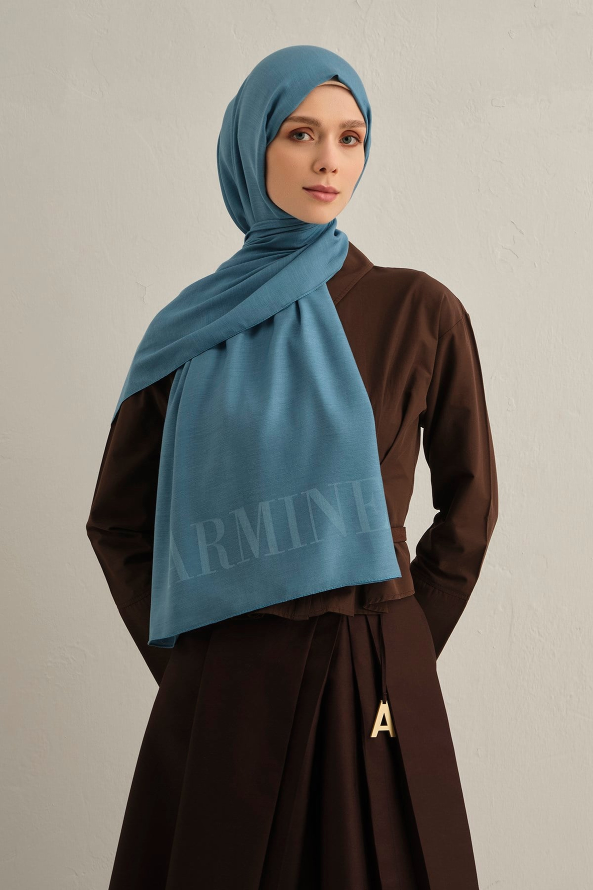 Armine Logo Drop Pamuk İpek Şal 27