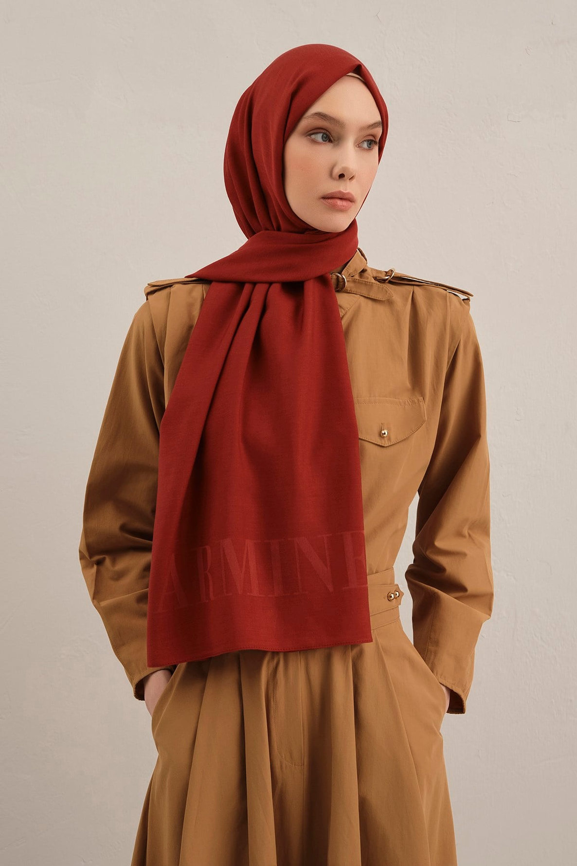 Armine Logo Drop Pamuk İpek Şal 32