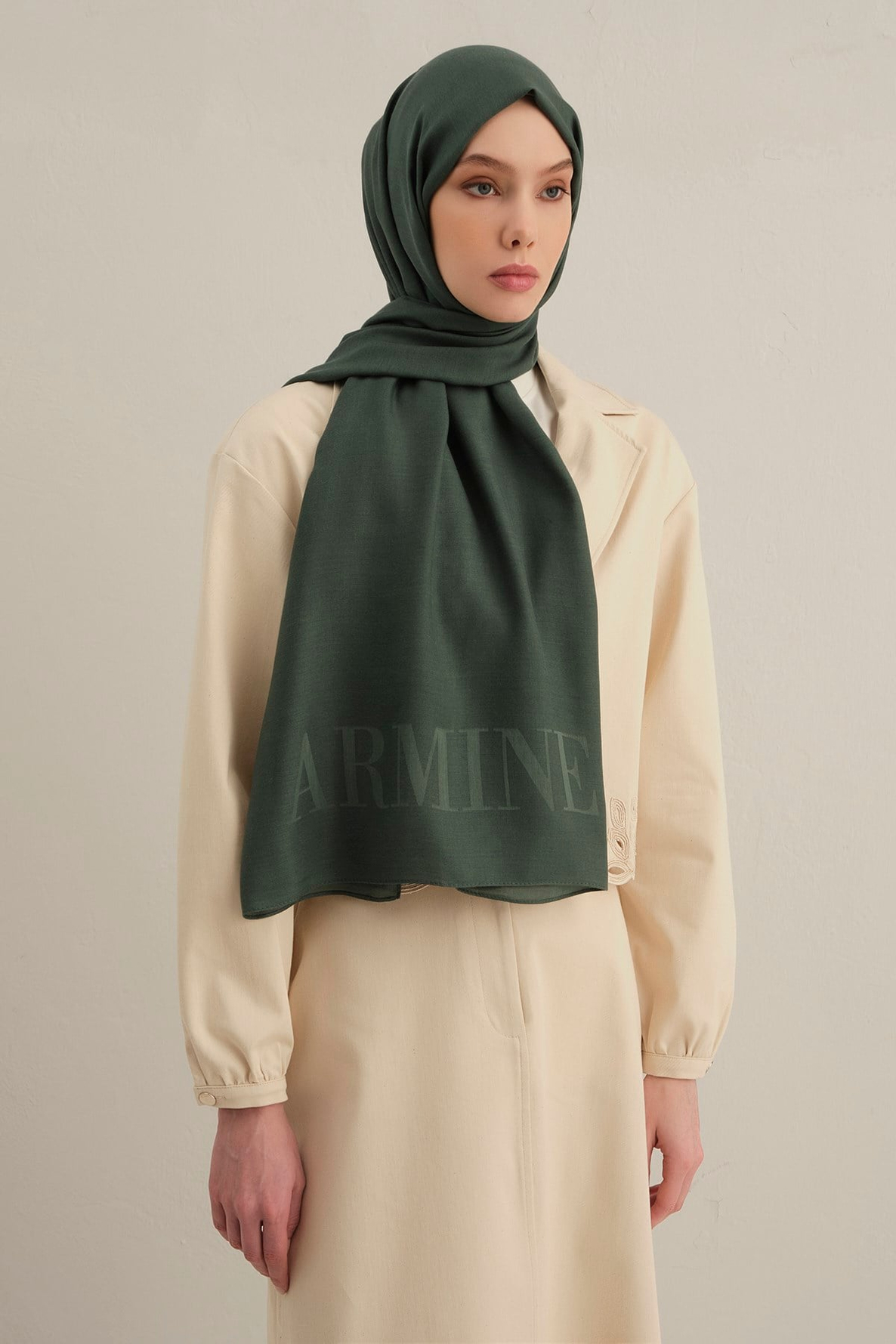 Armine Logo Drop Pamuk İpek Şal 50