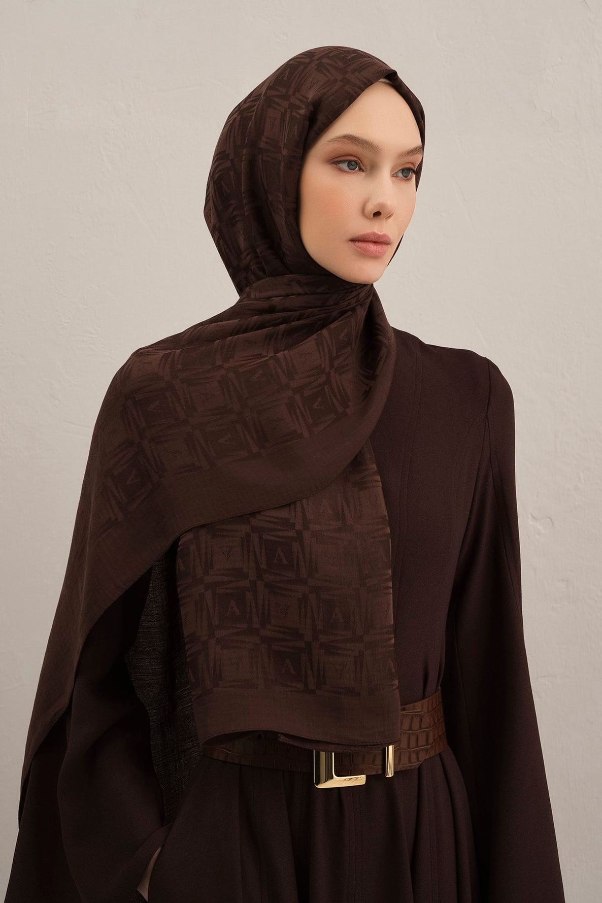 Armine Lyocell Naia Kare Monogram Şal 6 10