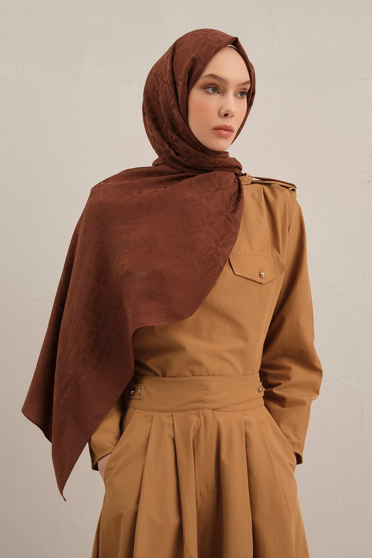 Armine Lyocell Naia Kare Monogram Şal 6 16