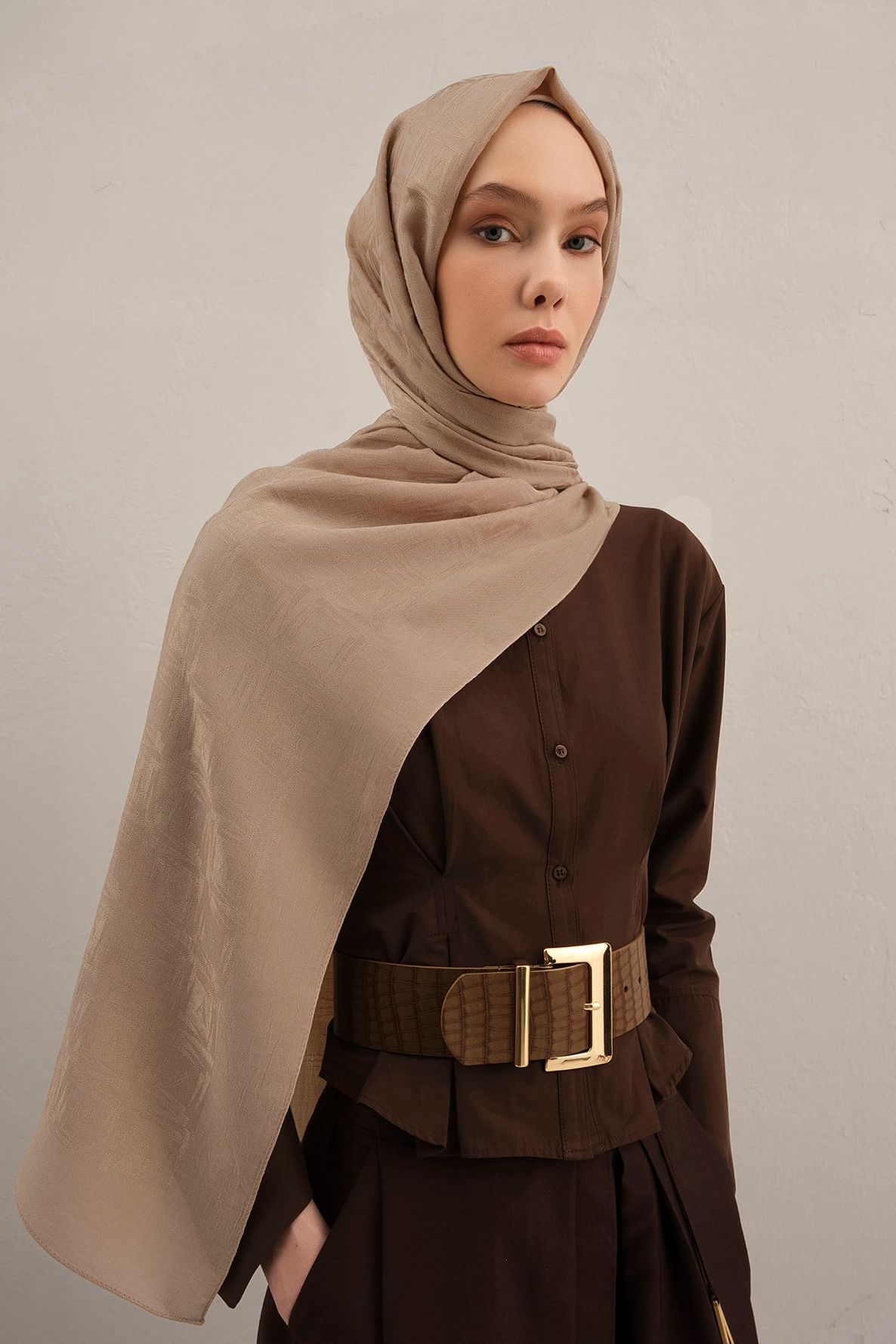 Armine Lyocell Naia Kare Monogram Şal 6 04