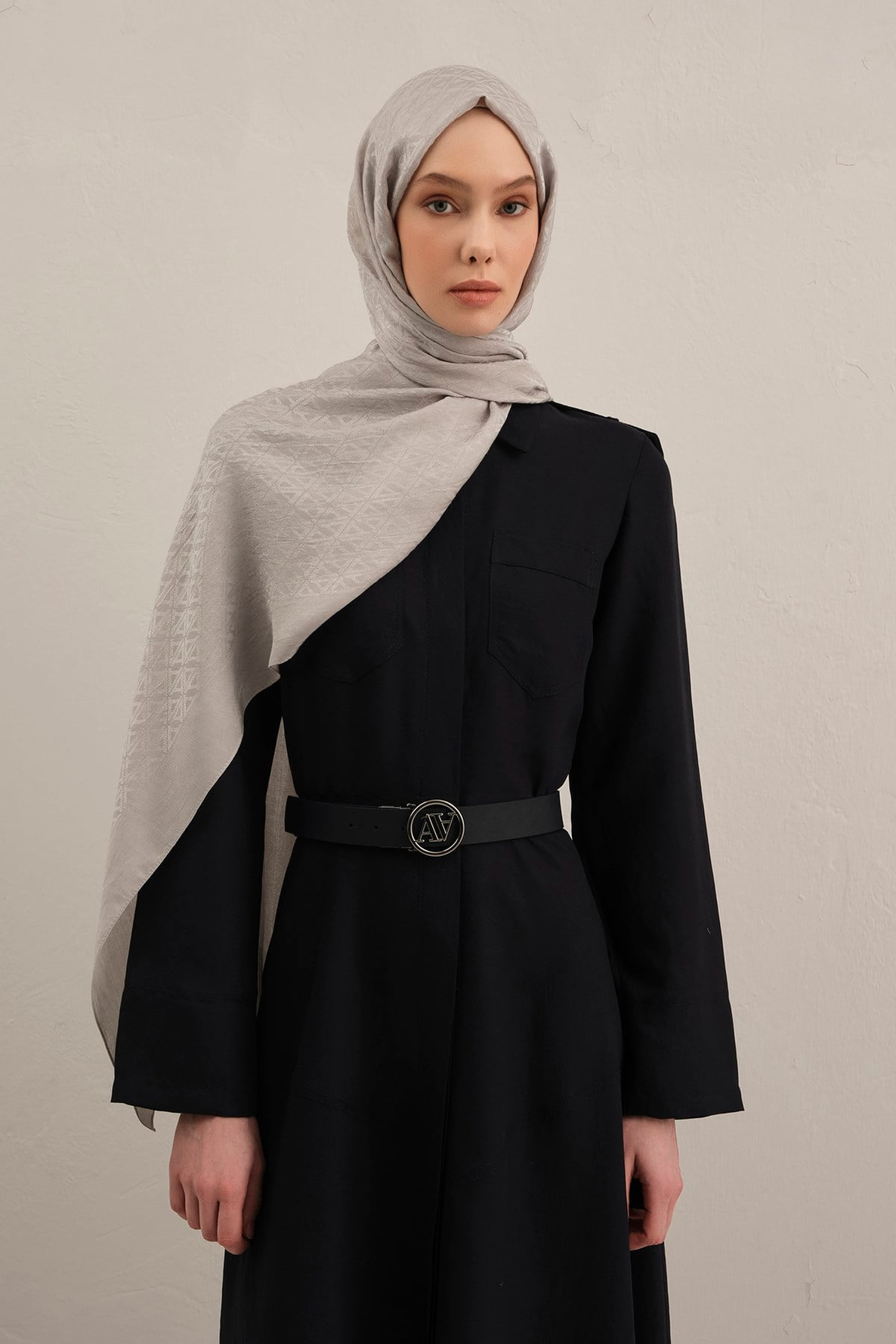 Armine Lyocell Naia Üçgen Monogram Şal 5 23